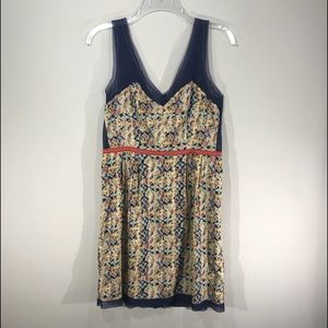 Staring at Stars | Navy Mesh/Multi Floral Dress